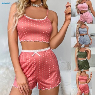 【HODRD】Cozy Polka Dot Print Pajamas Soft and Comfortable Sleepwear Set for Women【Fashion】