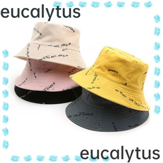 Eucalytus1 หมวกบักเก็ต พิมพ์ลาย สไตล์ชาวประมง สําหรับผู้หญิง