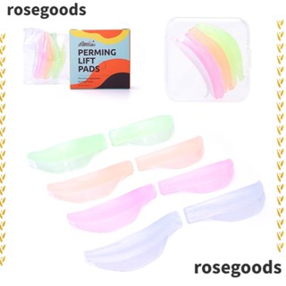 Rosegoods1 แผ่นซิลิโคนดัดขนตา ใช้ซ้ําได้ 4 ขนาด สําหรับแต่งหน้า