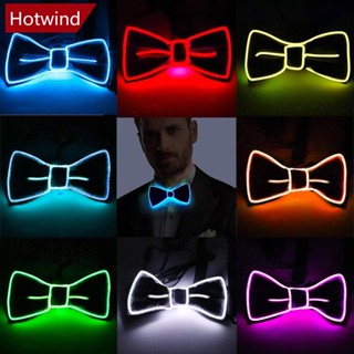 Hotwind เนคไทโบว์เรืองแสงในที่มืด LED สําหรับปาร์ตี้วันเกิด งานแต่งงาน คริสต์มาส แต่งคอสเพลย์ ฮาโลวีน I5O8