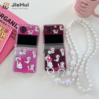 Jiehui เคสโทรศัพท์มือถือแฟชั่น ลายแมวแมรี่ สามชิ้น สําหรับ vivo X Flip