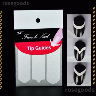 Rosegoods1 สติกเกอร์ติดเล็บ ลายดวงจันทร์ฝรั่งเศส มีกาวในตัว สําหรับตกแต่งเล็บ