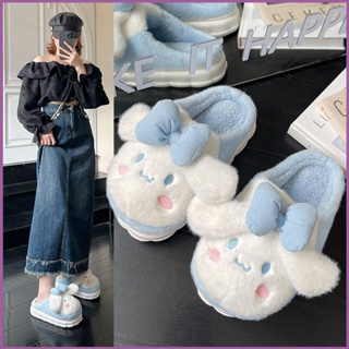 Sq2 Sanrio Cinnamoroll Kuromi Melody รองเท้าแตะลําลอง กันลื่น ลายการ์ตูนน่ารัก ให้ความอบอุ่น สําหรับห้องนอน ฤดูหนาว