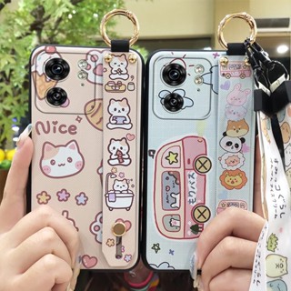 Soft case ring Phone Case For MOTO Edge40 Cartoon Lanyard Dirt-resistant Fashion Design Anti-dust Waterproof Wristband