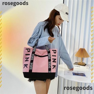 Rosegoods1 กระเป๋าช้อปปิ้ง ทรงโท้ท จุของได้เยอะ แฟชั่นเรียบง่าย สําหรับผู้หญิง