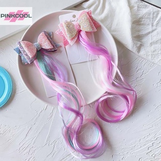 Pinkcool กิ๊บติดผม ประดับกลิตเตอร์ พลอยเทียม ไล่โทนสี หลากสี สําหรับเด็กผู้หญิง