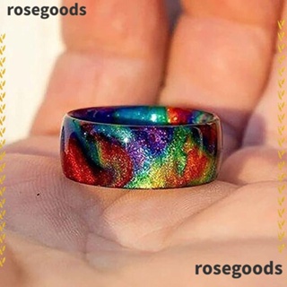 Rosegoods1 แหวนอะคริลิค รูปดาว หลากสี เครื่องประดับ สําหรับผู้หญิง 2 ชิ้น