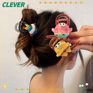 Clever กิ๊บติดผม อะคริลิค ลายการ์ตูนฉลามน่ารัก สําหรับผู้หญิง