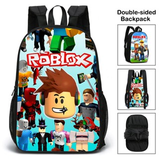 Roblox กระเป๋านักเรียน เกมเสมือนจริง กระเป๋านักเรียน ลายการ์ตูน สองด้าน สําหรับเด็กผู้ชาย และเด็กผู้หญิง