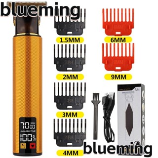 Blueming2 ปัตตาเลี่ยนตัดผมไฟฟ้า จอ LCD ชาร์จ USB|เครื่องโกนหนวดเคราไร้สาย T9 กันน้ํา แบบมืออาชีพ สไตล์วินเทจ สําหรับร้านตัดผม