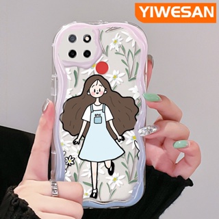 เคสโทรศัพท์มือถือแบบนิ่ม ใส ลายดอกไม้ เด็กผู้หญิง สีครีม หลากสี สําหรับ Realme C12 C15 C21 C25 C25s Narzo 20 Narzo 30A Narzo 50A