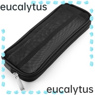 Eucalytus1 กระเป๋าตาข่ายไนล่อนใส สําหรับใส่แปรงแต่งหน้า 2 ชิ้น