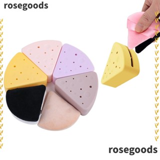 Rosegoods1 กระเป๋าเก็บพัฟแต่งหน้า ทรงสามเหลี่ยม แบบนิ่ม