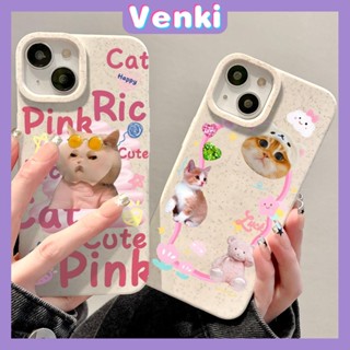 Venki - เข้ากันได้สำหรับ เคสไอโฟน เคสไอโฟน11 เคส iphone 11 เป็นมิตรกับสิ่งแวดล้อม Degradable Case กันกระแทกป้องกันสีขาวหน้ากากสีชมพูแมวเข้ากันได้กับ iPhone 14 Pro max 13 Pro max 12 Pro Max 11 XR XS 7Plus 8Plus