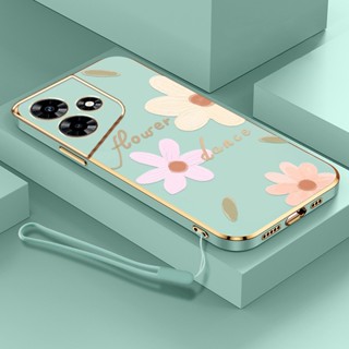 เคสมือถือ แบบนิ่ม ลายดอกไม้ พร้อมสายคล้อง สําหรับ Tecno Spark 10 Pro Spark 10 10C KI5q KI5k KI7 Camon 20 Pro 4G Tecno CK6 CK6n