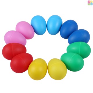 เครื่องดนตรีเขย่าไข่อีสเตอร์ พลาสติก DIY 6 สี สําหรับเด็ก 12 ชิ้น