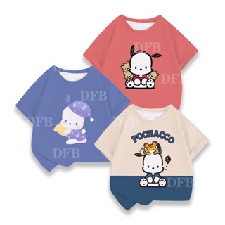 เสื้อยืดแขนสั้น พิมพ์ลายการ์ตูน Pachacco 3 มิติ สวมใส่สบาย แฟชั่นสําหรับเด็กผู้หญิง