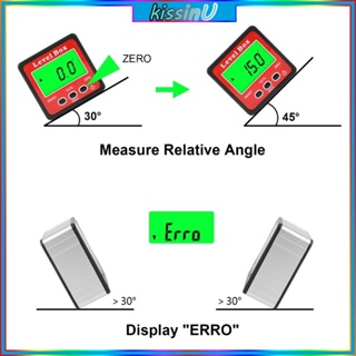 Kiss เครื่องวัดมุมดิจิทัล 4x90° เครื่องวัดความเอียงดิจิทัล พร้อมแม่เหล็ก