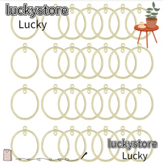 Lucky ต่างหูสตั๊ด ทรงกลม ชุบทอง 30*33 มม. 2 ห่วง อัลลอย เครื่องประดับ