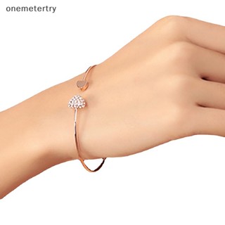 Onem สร้อยข้อมือ โลหะผสม คริสตัล รูปหัวใจ Ch ปรับได้ เรียบง่าย เครื่องประดับแฟชั่น สําหรับผู้หญิง DIY