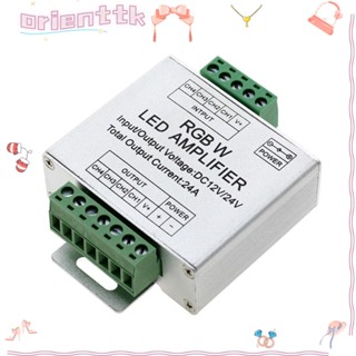 Orienttk เครื่องขยายเสียง RGBW ตัวควบคุมสัญญาณคอนโซล 24A กรอบอลูมิเนียม 4 ช่อง DC12-24V LED