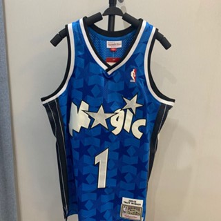 โมเดล Medi Magic No. แฟชั่น สไตล์คลาสสิก เสื้อกีฬาบาสเก็ตบอล ปักลายดาวเคราะห์ AU Secret McGrady Medi 00-01 สีน้ําเงินเข้ม สไตล์เรโทร 1 ชิ้น 815872