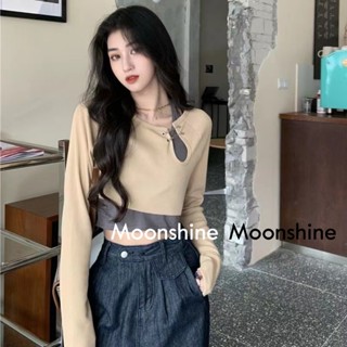 Moon  เสื้อครอป เสื้อแฟชั่นผู้หญิง y2k สีพื้น สําหรับผู้หญิง ใส่ไปคลับ ปาร์ตี้ 2023 NEW ทันสมัย ทันสมัย คุณภาพสูง Beautiful A29J0V6 36Z230909