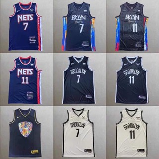 เสื้อแฟชั่น ปักลายหมายเลข สไตล์คลาสสิก เสื้อกีฬาบาสเก็ตบอล 7 Durant Jersey Nets 11 Irving สีดํา สีขาว 262426