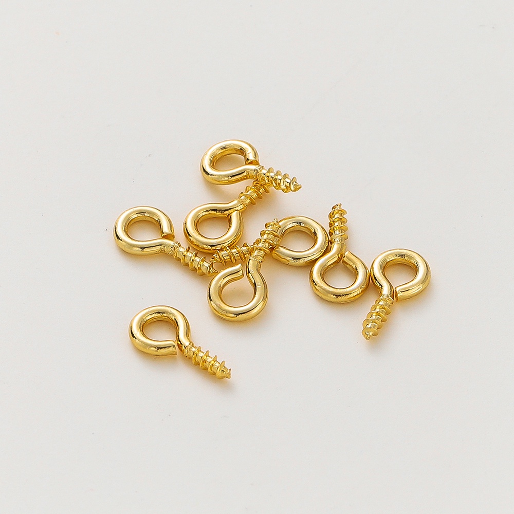 50ชิ้น สกรูตาไก่ 18K 4-5mm ไม่ลอกไม่ดำ ห่วงตาแกะ อะไหล่ DIY ทำเครื่องประดับ พวงกุญแจ จี้ สร้อยคอ