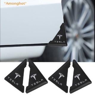 Amonghot&gt; ใหม่ ยางกันชนประตูรถยนต์ กันรอยขีดข่วน ลายโลโก้ MODEL S ROADSTER สําหรับ MODEL 3 MODEL X Y Style 2 ชิ้น