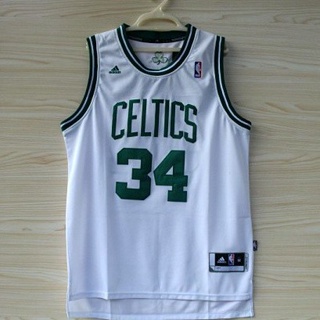 เสื้อกีฬาแขนกุด ลายทีม NBA Jersey Boston Celtics No.34 สีขาว