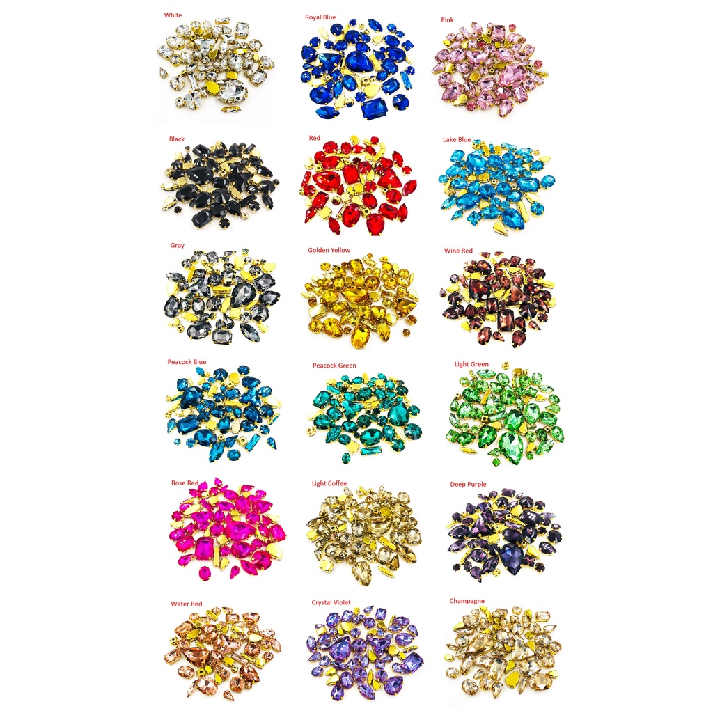 เพชรคริสตัล คละแบบ สําหรับเย็บผ้า Diy - รูปที่ 5