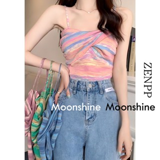 Moon  เสื้อสายเดี่ยวแฟชั่น เสื้อครอป เสื้อแฟชั่นผู้หญิง y2k สีพื้น สําหรับผู้หญิง ใส่ไปคลับ ปาร์ตี้ 2023 NEW 23032608 fashion ทันสมัย Trendy Beautiful A20K0IE 36Z230909