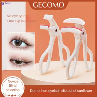 Gecomo Curl Eyelash Professional Eyelash Curler เครื่องมือแต่งหน้า Curler Water Drop Handle การตั้งค่ามุมกว้างบางส่วน Eyelash Curler 【Goob】