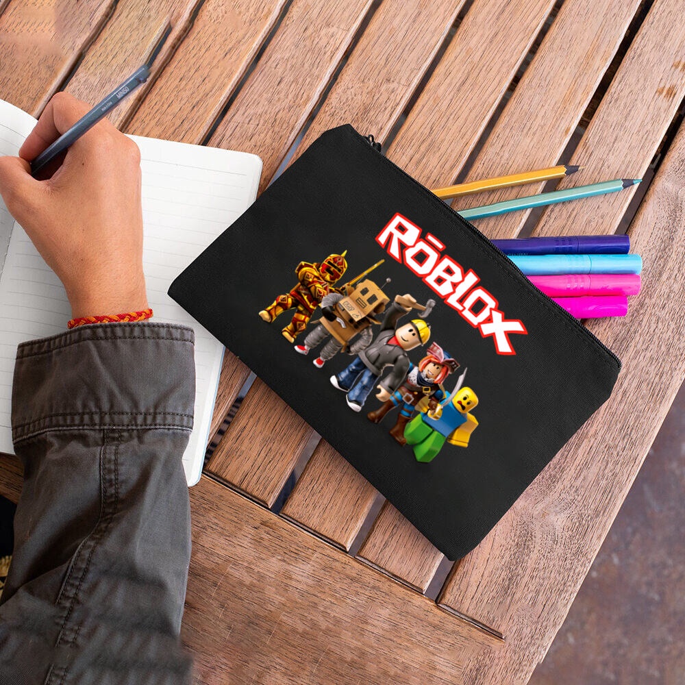 กระเป๋าดินสอ ผ้าแคนวาส ลาย Roblox ล้างทําความสะอาดได้ สําหรับเด็ก