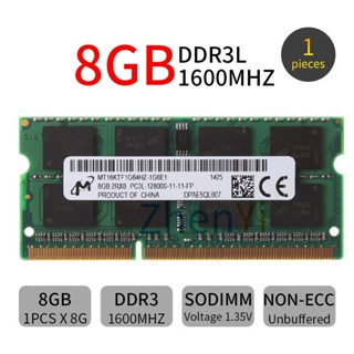 หน่วยความจําแล็ปท็อป Micron 8GB DDR3L 1600MHz PC3L-12800S 204Pin 1.35V 2Rx8 SODIMM