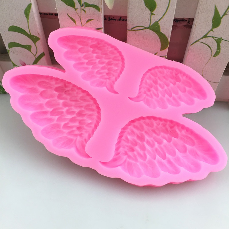 ขนาดใหม่แองเจิลวิงแม่พิมพ์ซิลิโคนช็อคโกแลตพลิกน้ําตาลอบเค้กแม่พิมพ์พลาสเตอร์ตกแต่งสบู่แม่พิมพ์ - รูปที่ 2