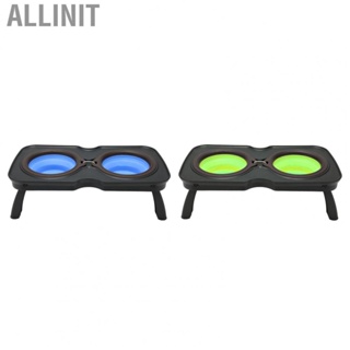 Allinit Dog Bowl Elevated Bowls  Portable Durable Double Safe Folding Raised Appropriate Height for Outdoor