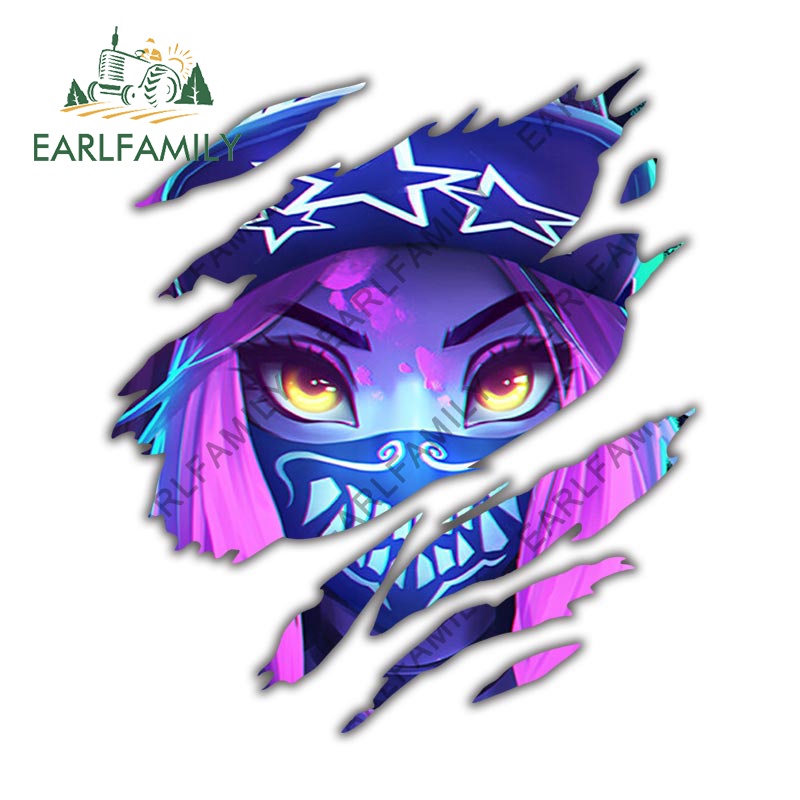 EARLFAMILY 13 ซม.x 11.5 ซม.KDA Akali Tear รถสติกเกอร์กันชน Trunk อุปกรณ์เสริม DIY การ์ตูน Tumbler Mi