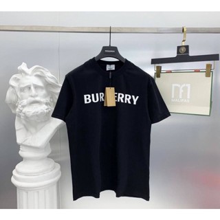 [Official]เสื้อยืดแขนสั้น ผ้าฝ้าย พิมพ์ลายตัวอักษร Burberry