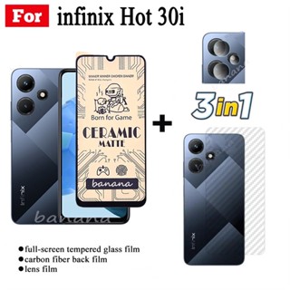 3in1 กระจกนิรภัยกันรอยเลนส์กล้อง เซรามิค สําหรับ infinix Hot 30i Hot 30 20i 20s 20 play Tecno Spark 10 Pro Spark Go 2023 Pova 4 4 Pro 3 2 Pova Neo 2