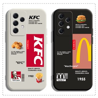 เคส Samsung A04 A03 A02S A04 A03S A02 M02 A71 A51 A11 M11 A70 A70S A50 A30S A50S A20 A30 A10S 4G 5G โทรศัพท์มือถือแบบนิ่ม ลาย MacDonald KFC สีขาว ดํา สําหรับ