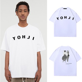 Yohji YAMAMOTO เสื้อยืด แขนสั้น พิมพ์ลายโลโก้ Sketch Signature แฟชั่นฤดูร้อน สําหรับผู้ชาย และผู้หญิง