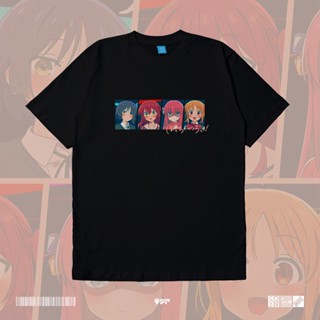 S-5XL ผ้าฝ้าย 100% เสื้อยืดผ้าคอตตอน ผ้า ลายการ์ตูนอนิเมะ Bocchi Nibila Ryo We Bocchi The Rock Kessoku Band Waifu Kaos ส