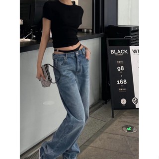 Alexander-Wang23 bikini high waist light color all-match jeans