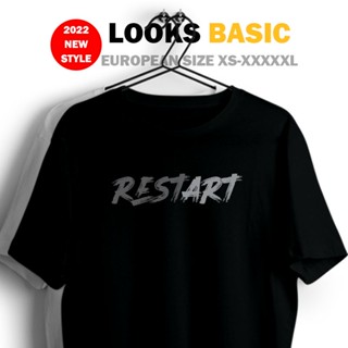 Tshirt Rest Art Restart  Cotton Ready Stock UNISEX Basic Tee New Year T-shirt Women Men Family Couple Baju Murah Le_02