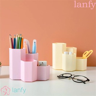 Lanfy กล่องเก็บเครื่องเขียน ปากกา 4 ช่อง จุของได้เยอะ สําหรับเด็กนักเรียน