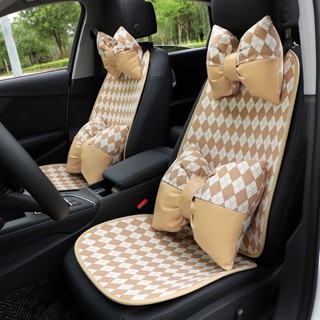 Elegant Rhombus Automotive Headrest Jacquard Printed Car Fatigue Relief Pillow Neck Pillow Car Interior Design Supplies Car headrests Waist Pillow  Car interior accessories