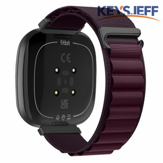 สายนาฬิกาข้อมือไนล่อน แบบนิ่ม ระบายอากาศ ปรับได้ หลากสี สําหรับ Fitbit Versa 3 Versa 4 Alpine Loop Fitbit Sense Sense 2