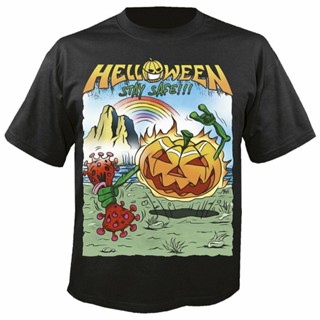 เสื้อยืดคอกลม พิมพ์ลาย Helloween Corona Stay Safe And Healthy สําหรับผู้ชาย